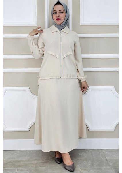 Kadın Aller Dikim Taş Detaylı Tesettür Takım modelleri