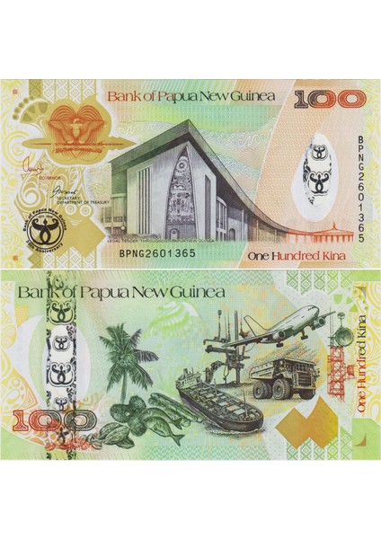 Papua Yeni Gine 100 Kina 2008 Çil Kondisyon