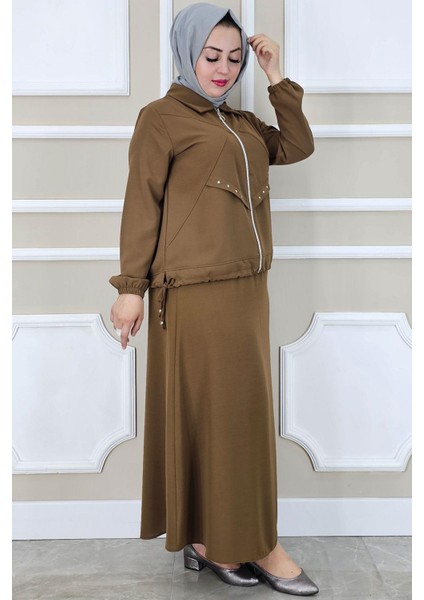 Kadın Aller Dikim Taş Detaylı Tesettür Takım