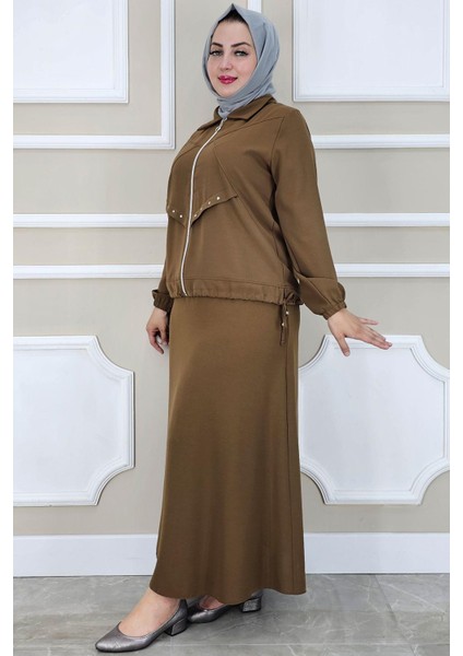 Kadın Aller Dikim Taş Detaylı Tesettür Takım fiyatları