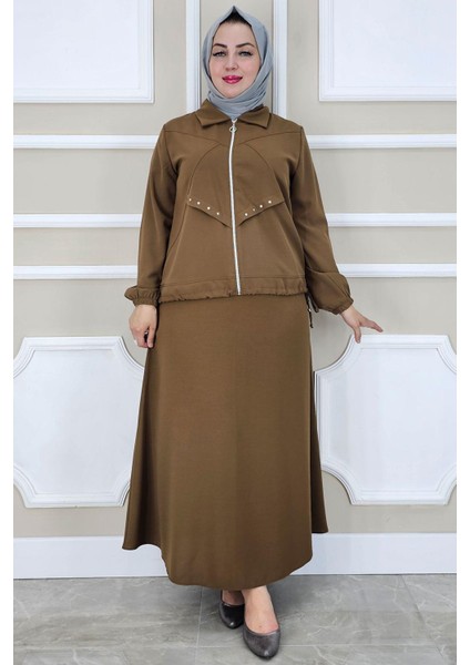 Kadın Aller Dikim Taş Detaylı Tesettür Takım modelleri