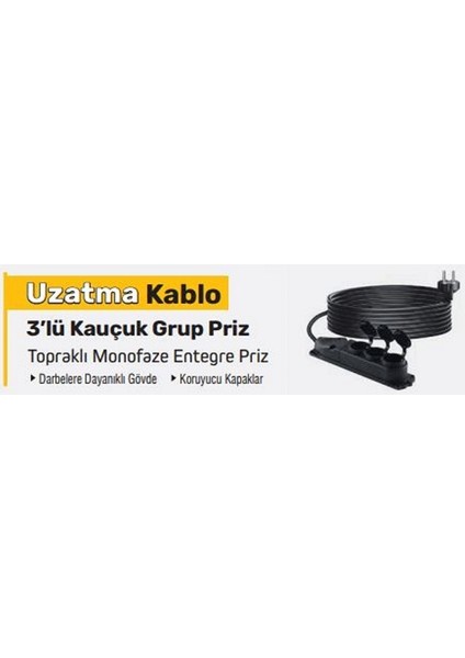 3515 Uzatma Kablo 2,5X30 Metre 3 Lü Grup Priz fiyatları