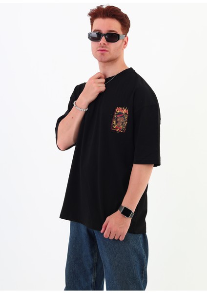 Mafıa-Oversize Tişört | Sırt Baskılı – Minimal Göğüs Desenli Unisex Tshirt indirimleri