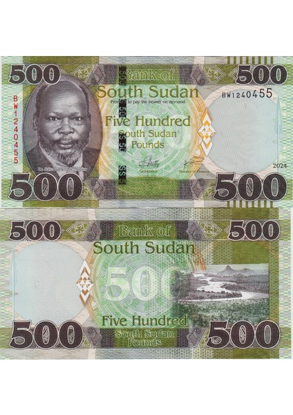 Güney Sudan 500 Pound 2024 Çil Kondisyon.