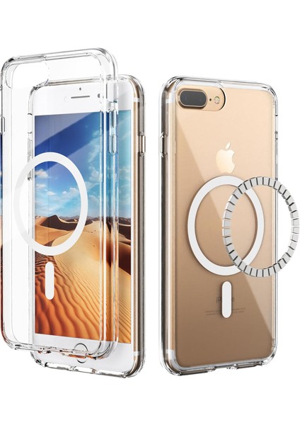 iPhone 7-8 Plus Uyumlu Kamera Korumalı Magsafe Wireless Şarj Özellikli Şeffaf Silikon Kılıf fiyatları