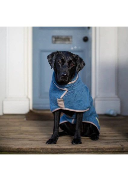 Köpek Bornozu Classic Collection Sandringham Blue