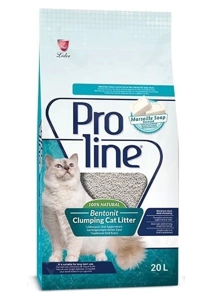 Proline Marsilya Sabun Kokulu Topaklanan Bentonit Kedi Kumu 20 Lt