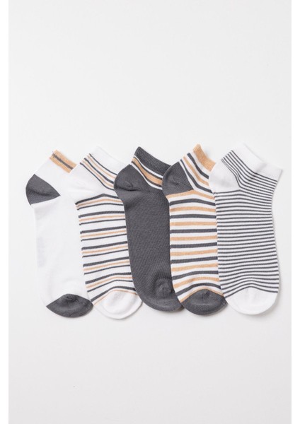 Erkek Çizgili 5'li Paket Step Çorap