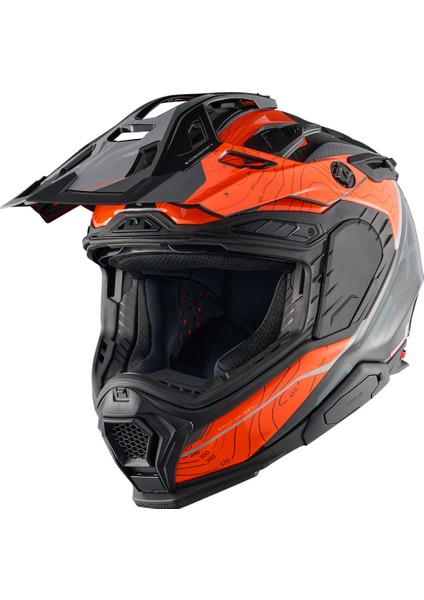 X.wed 3 Furka Karbon Turuncu-Gri Kask