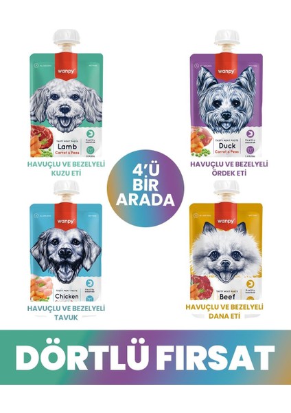 Köpek Et Ezmesi 4 Lezzet 4lü Mix Paket 4X90GR