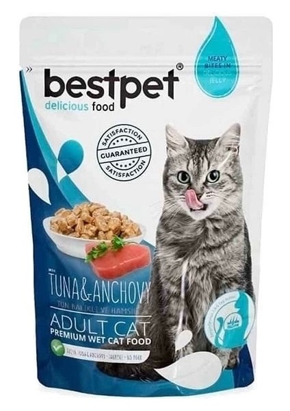 Bestpet Ton Balıklı ve Hamsili Yetişkin Konserve Kedi Maması 85 gr