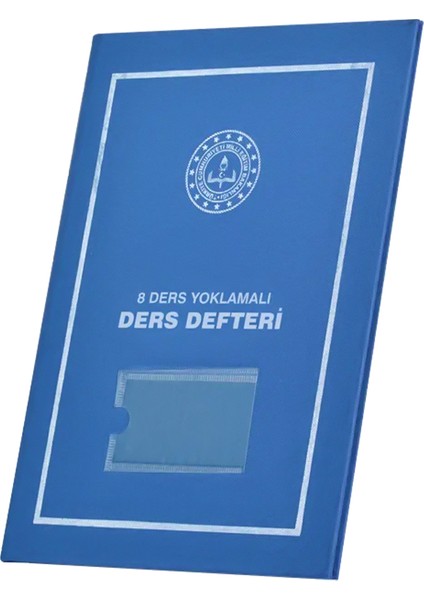 8 Ders Yoklamalı Ders Defteri Mavi Plastik Kapak 388