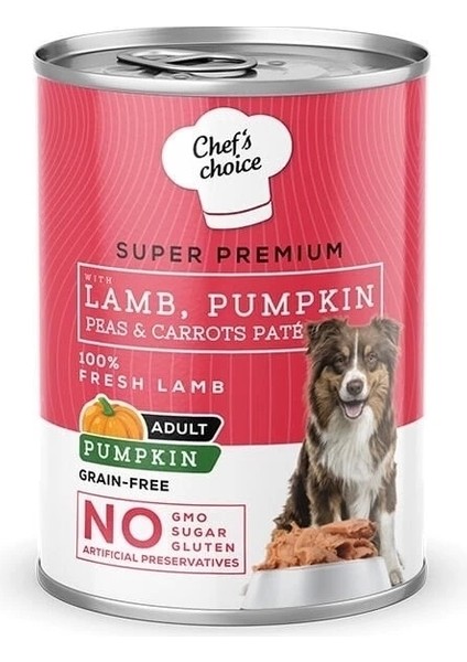 Chefs Choice Kıyılmış Kuzu Etli ve Balkabaklı Yetişkin Köpek Konservesi 400 gr