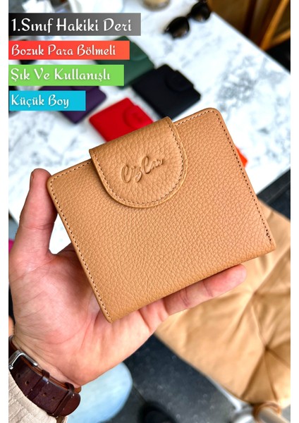Miosa Bisküvi Hakiki Deri Kadın Cüzdan Ufak Boy Şık ve Kullanışlı