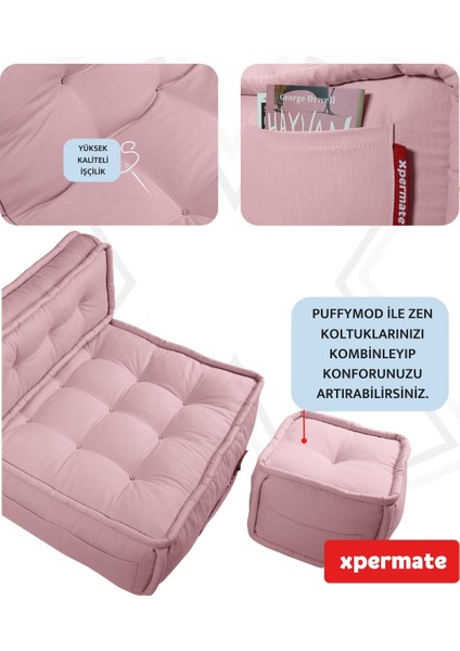 Duoflex Sırtlı Minder Koltuk Iskandinav Tarzı Sırtlıklı Oturma Minderi 80x80x30 Pembe modelleri