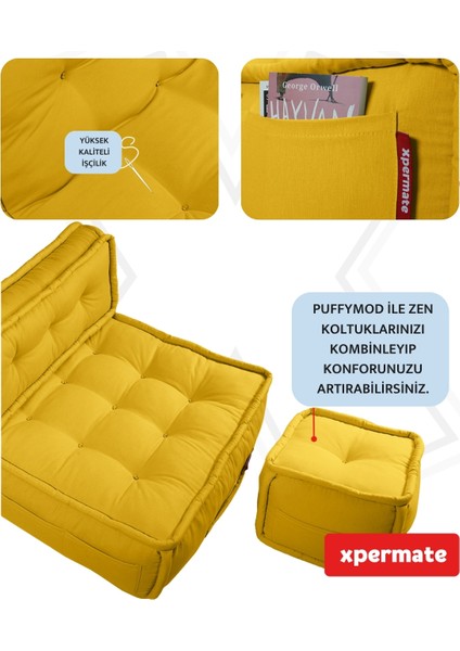 Duoflex Sırtlı Minder Koltuk Iskandinav Tarzı Sırtlıklı Oturma Minderi 80x80x30 Sarı modelleri