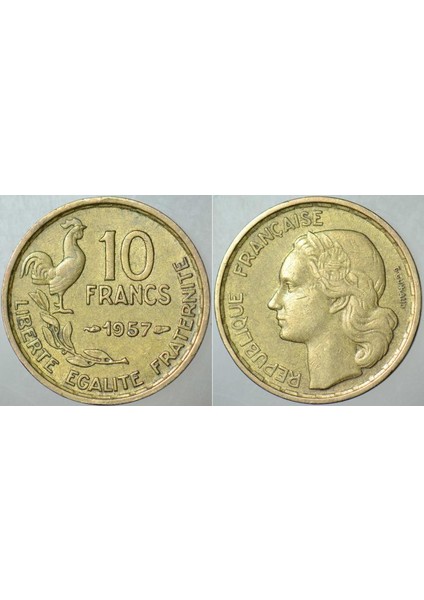 Fransa 10 Frank 1957.