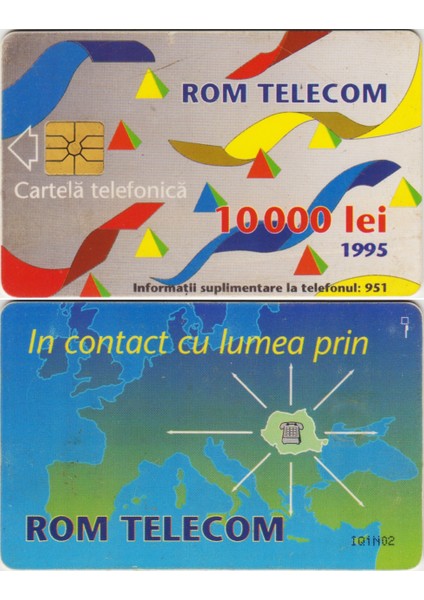 Romanya Telefon Kartı 1995 Rom Telecom 10.000 Ley.