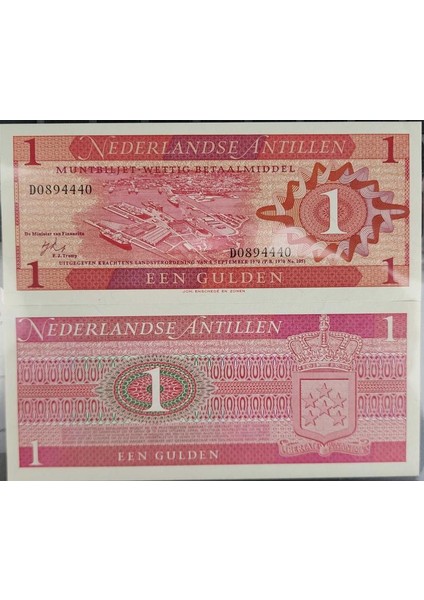Hollanda Antilleri 1 Gulden 1970 Uçak Temalı. Çil Kondisyon.