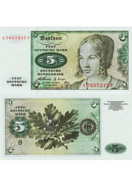 Batı Almanya 5 Mark 1960 A Serisi Nadir Tarih. Çil Kondisyon.