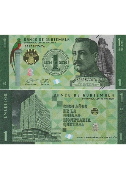 Guatemala 1 Quetzal 2023 Yeni Emisyon. Çil Kondisyon.