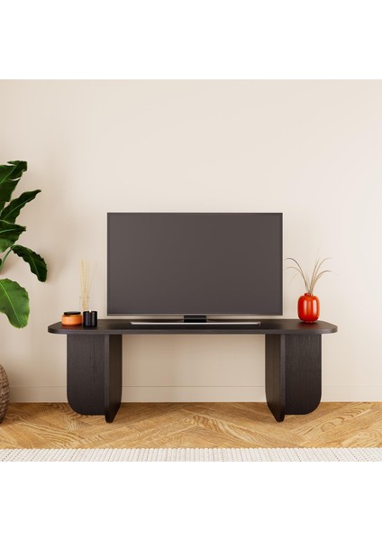 B0050 Beca Tv Ünitesi 100 cm Siyah Tv Sehpası Televizyon Ünitesi, Minimalist, Modern, 45 Inç Tv