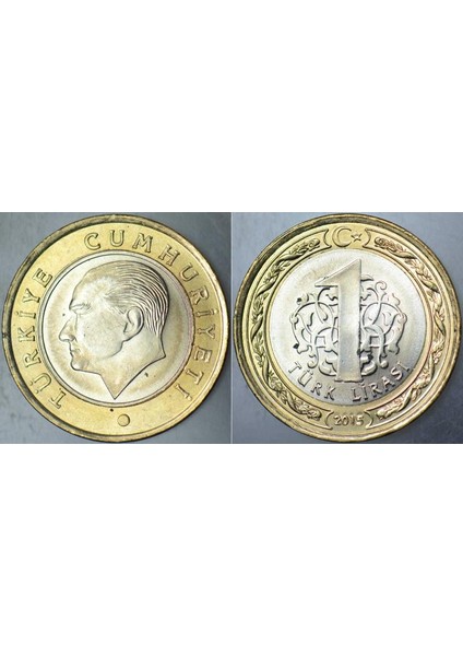 Türkiye Cumhuriyeti 1 Lira 2015. Çil(-) Kondisyon.