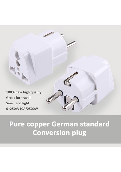 Ab'den Abd/ingiltere/au'ya Soket Dönüştürücü, 250V Ac Seyahat Fiş Soket Adaptörü, Avrupa Ülkeleri Şarj Evrensel Fiş/soket Dönüştürücü Adaptörü 1 Adet