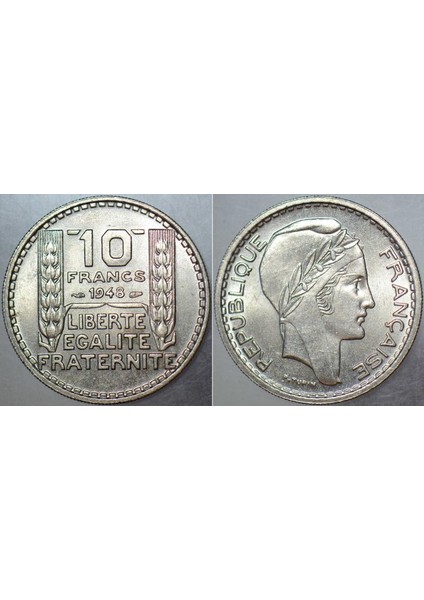 Fransa 10 Frank 1948 Çil(-) Kondisyon.
