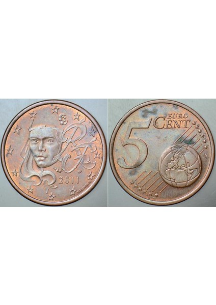 Fransa 5 Euro Cent 2011.