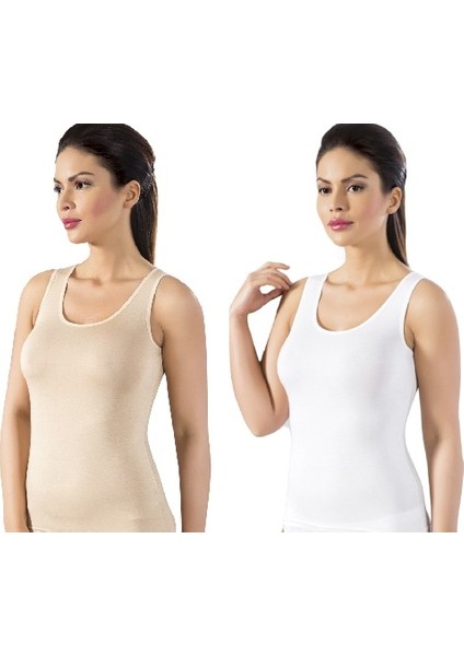 2'li Paket Bamboo Kalın Askılı Bayan Atlet