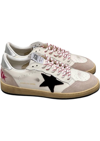 Women’s Golden Goose Mountain - Sneakers Black Star Red Detailed Lace-Up Shiny Grey Back Ankle modelleri