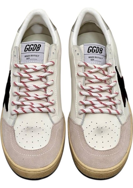 Women’s Golden Goose Mountain - Sneakers Black Star Red Detailed Lace-Up Shiny Grey Back Ankle fırsatları