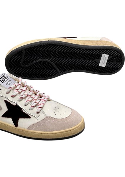 Women’s Golden Goose Mountain - Sneakers Black Star Red Detailed Lace-Up Shiny Grey Back Ankle indirimleri