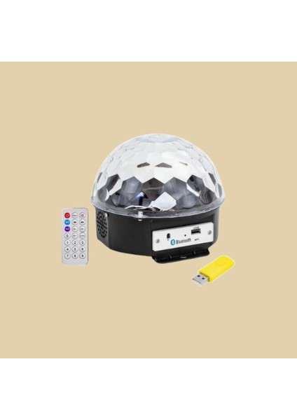 360° Bluetooth Disko Hoparlör Renkli Işık + Müzik Efekti