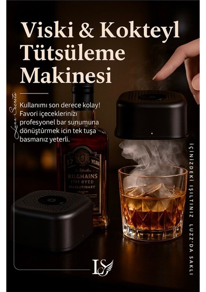 Kokteyl & Viski Tütsüleme Makinesi. 6 Farklı Tütsü Tat ile Premium Set