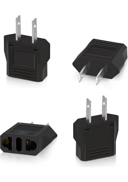 Seyahat Adaptörü Ab Adaptörü Abd Fişi Seyahat Fişi Almanya - Abd Fiş Adaptörü Avrupa/abd/çin/japonya/kanada/meksika Evrensel Adaptör Siyah Priz 1 Adet