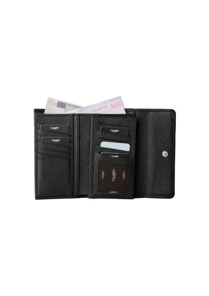 Hakiki Deri Siyah Çıtçıtlı Kadın Cüzdanı (T1680) fiyatları