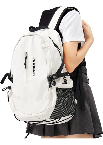 Gençlik Okulu Backpacks Kızlar Dizüstü Bilgisayar Çantaları Sevimli Öğrenci Kadınlar Için Sıradan Çocuk Sırt Çantası Tuval Boş Zamanlı Seyahat Kitap Çantası Renk: Beyaz (Yurt Dışından)