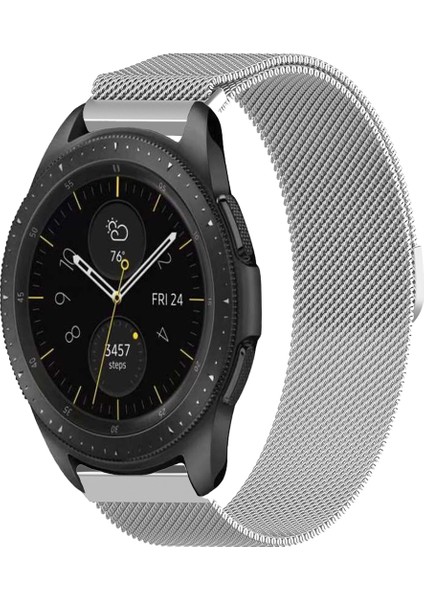 Samsung Galaxy Watch 42MM Uyumlu Kordon Hasır Metal Örgü Mıknatıslı Milano Kayış