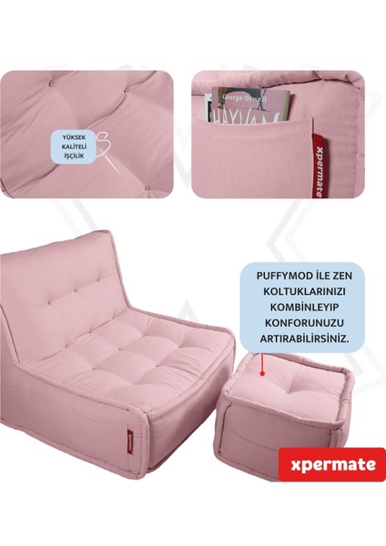 Zen Sırtlı Minder Koltuk Iskandinav Tarzı Yer Koltuğu Sırtlıklı Oturma Minderi 80x60 Pembe fırsatları