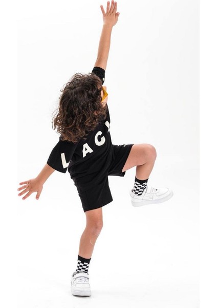 Erkek Çocuk Laci'el Paris Koldan Logo Detaylı Alt-Üst Takım Siyah fiyatları