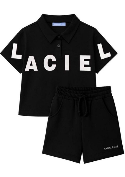 Erkek Çocuk Laci'el Paris Koldan Logo Detaylı Alt-Üst Takım Siyah fırsatları