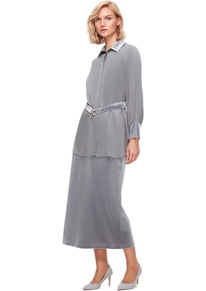 Gri Kadife Detaylı Gömlek T25K-3003 fiyatları