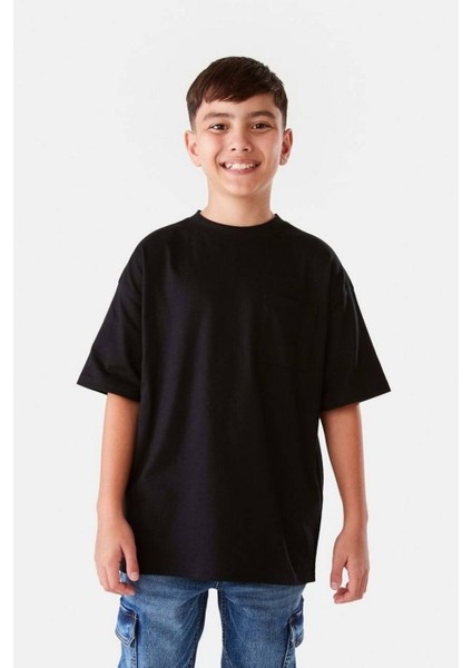 Erkek Çocuk Basic Kısa Kollu T-Shirt Siyah