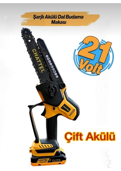 Cht 4482 Akü Dal Budama Kömürsüz 21V 2 Ah Çift Akülü