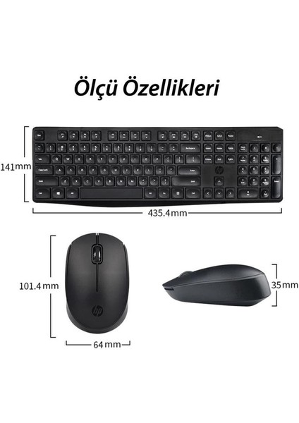 CS10 Kablosuz Wireless Sessiz Klavye Mouse Set Ingilizce Q