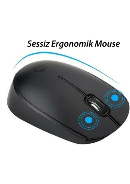 CS10 Kablosuz Wireless Sessiz Klavye Mouse Set Ingilizce Q