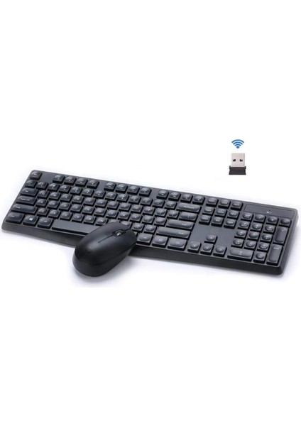 CS10 Kablosuz Wireless Sessiz Klavye Mouse Set Ingilizce Q
