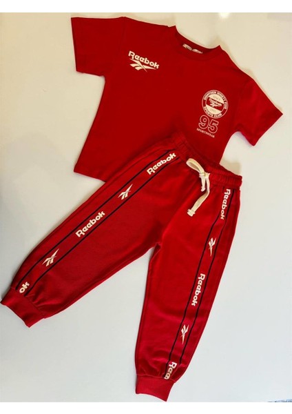 Erkek Çocuk Kırmızı Altı Uzun Alt-Üst Takım Kırmızı